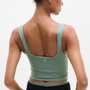 Transcend Square Neck Crop Sports Bra D-DD Sage Green